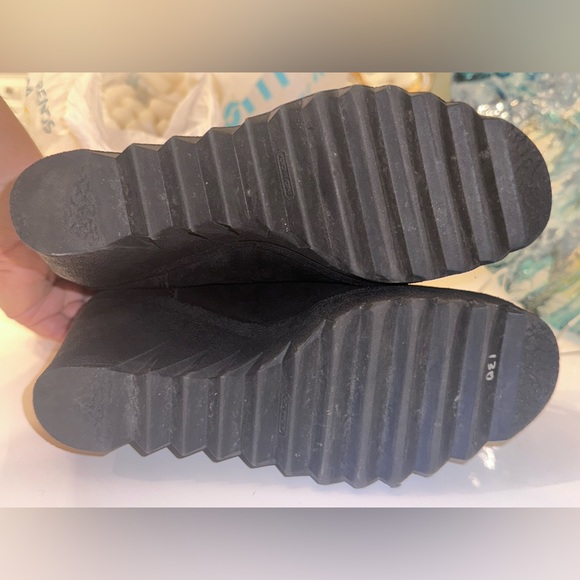 Like New Coach Maisy Leather Suede Signature C Wedge Heel Boots 7B - Picture 9 of 13